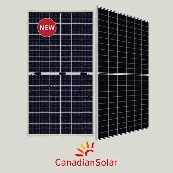 Canadian Solar 440W N-Type panel close-up with aluminum frame